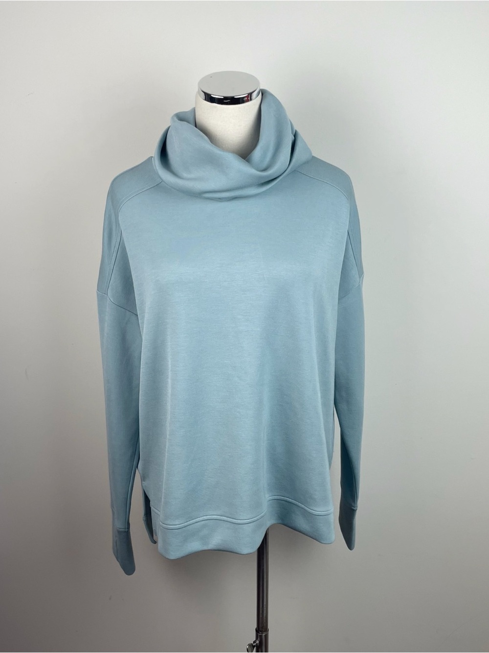 Cable & Gauge Studio Solid Light Blue Turtleneck Long Sleeve Sweater Top Large